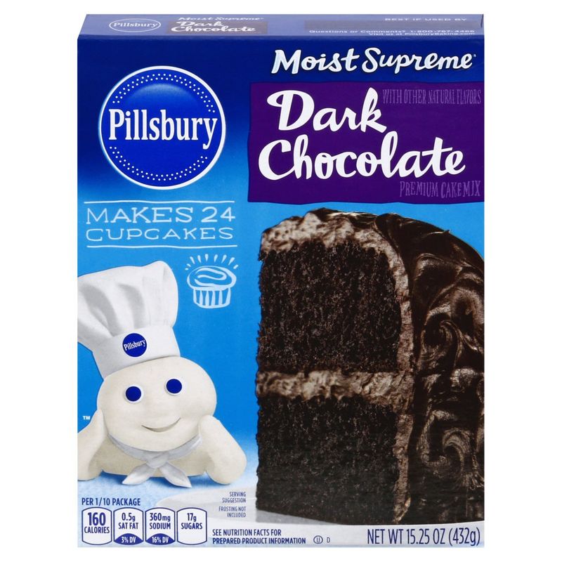 Pillsbury Moist Supreme Dark Chocolate Premium Cake Mix, 15.25 oz