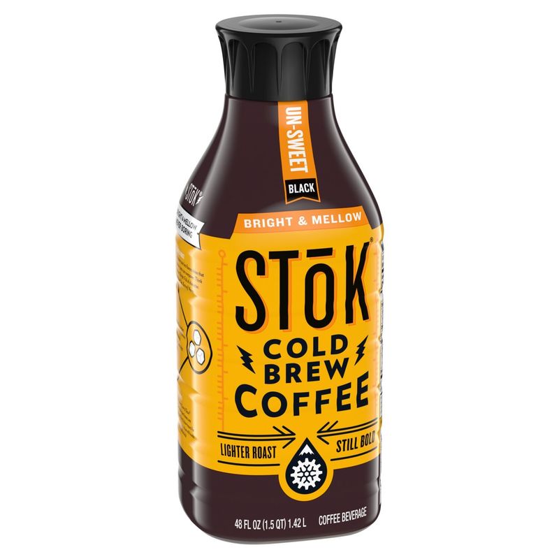 STōK Un-Sweet Black Bright &amp; Mellow Cold Brew Coffee Beverage, 48 fl oz