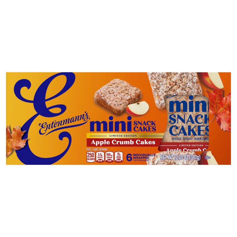 Entenmann's Apple Crumb Mini Snack Cakes Limited Edition, 6 count, 12.25 oz