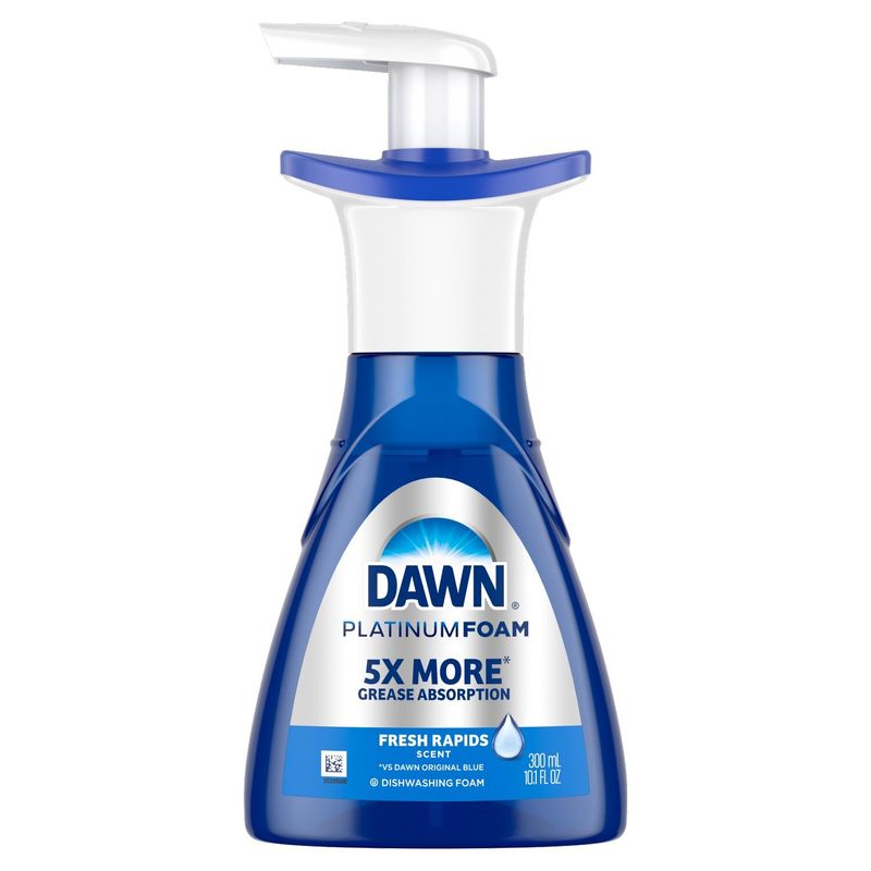 Dawn Direct Foam Dish Soap, Dishwashing Liquid, Grease Removal, Fresh Rain, 10.1oz