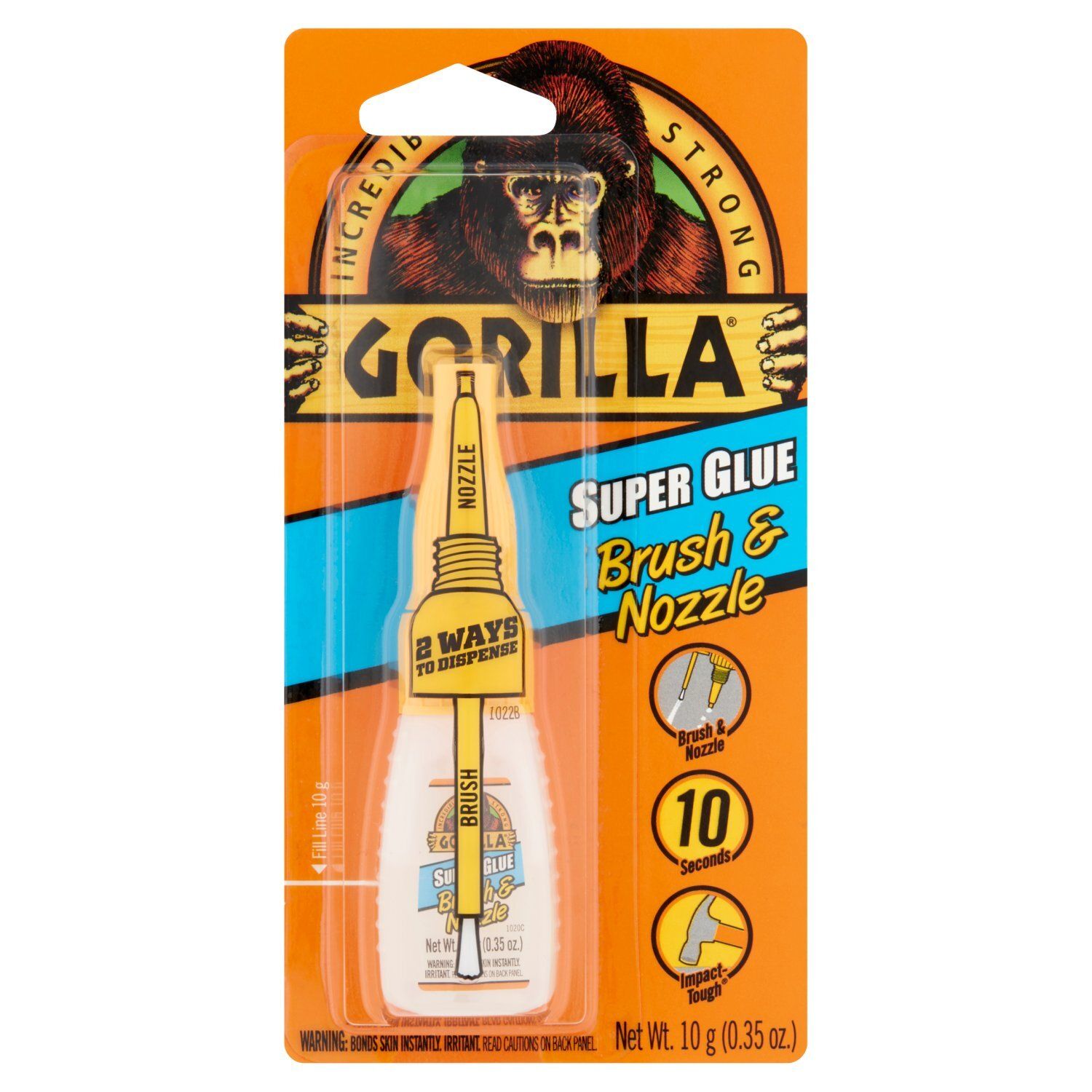Gorilla Brush &amp; Nozzle Super Glue, 0.35 oz