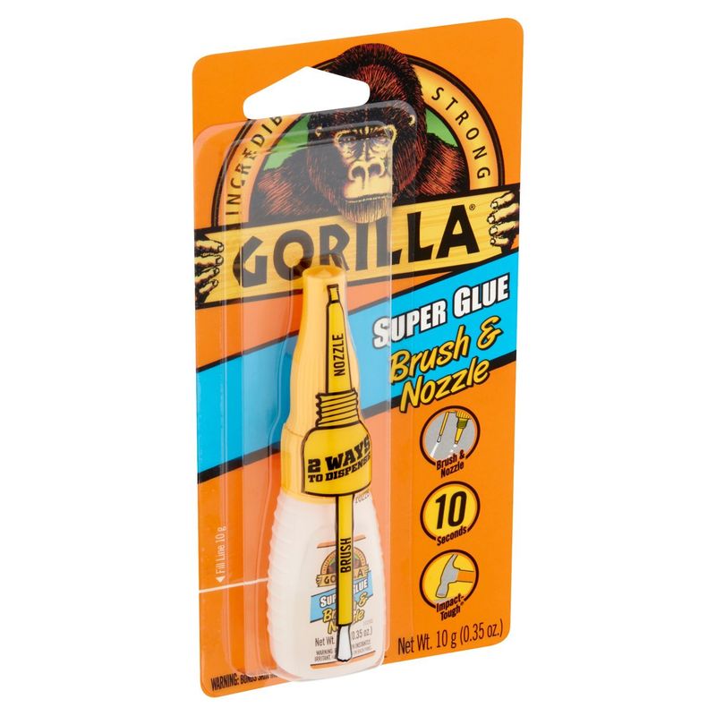 Gorilla Brush &amp; Nozzle Super Glue, 0.35 oz