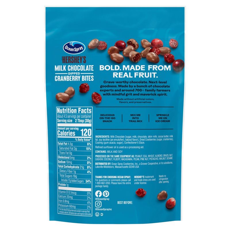 Hershey's Ocean Spray Milk Chocolate Dipped Cranberry Bites, 5 oz