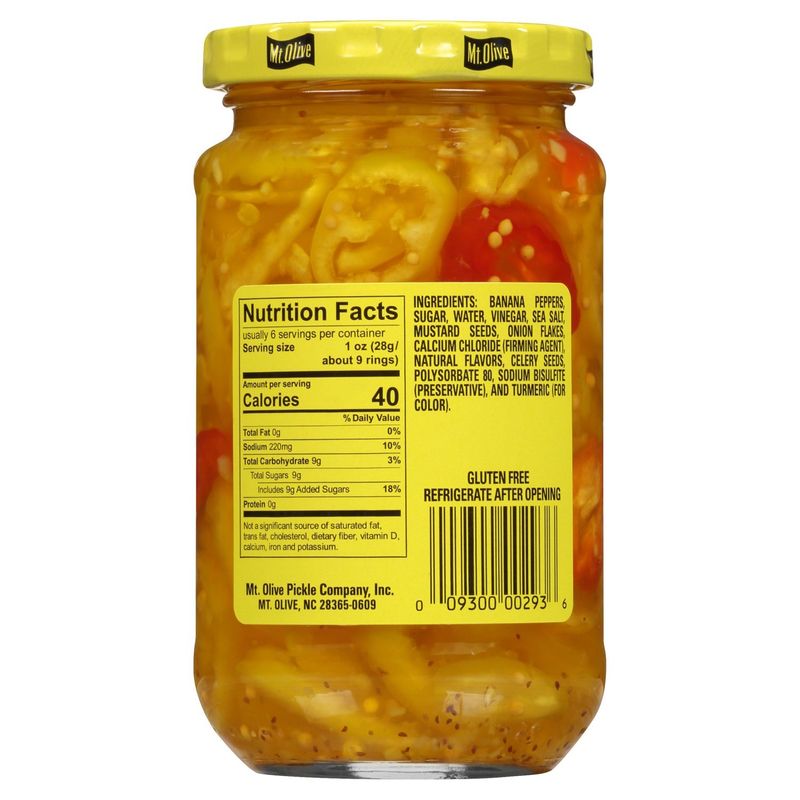 Mt. Olive Sweet Heat Banana Pepper Rings, 12 fl oz