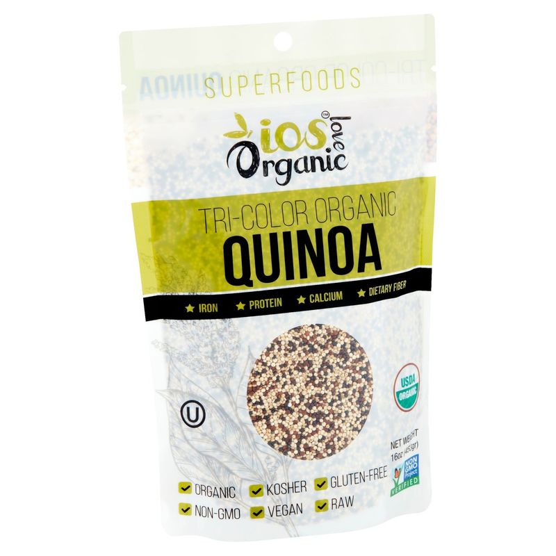 IOS Love Organic Superfoods Tri-Color Organic Quinoa, 16 oz