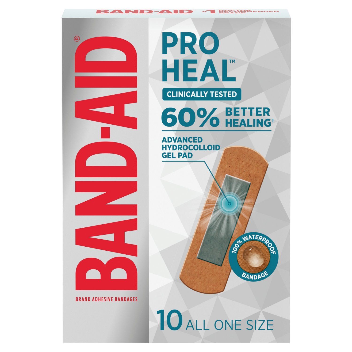 Band-Aid Pro Heal All One Size Adhesive Bandages, 10 count