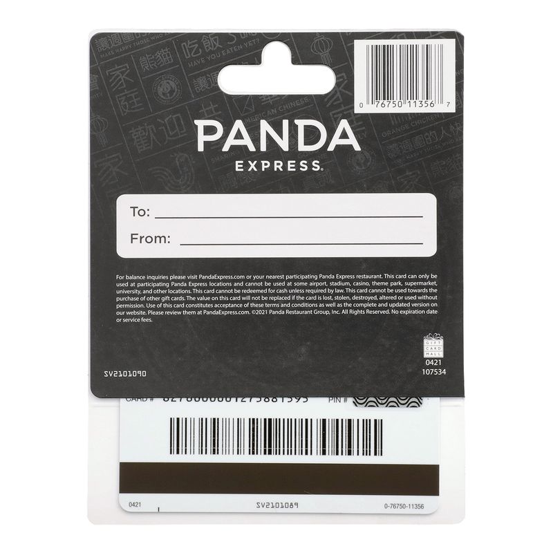 Panda Express $25 Gift Card  , 1 each