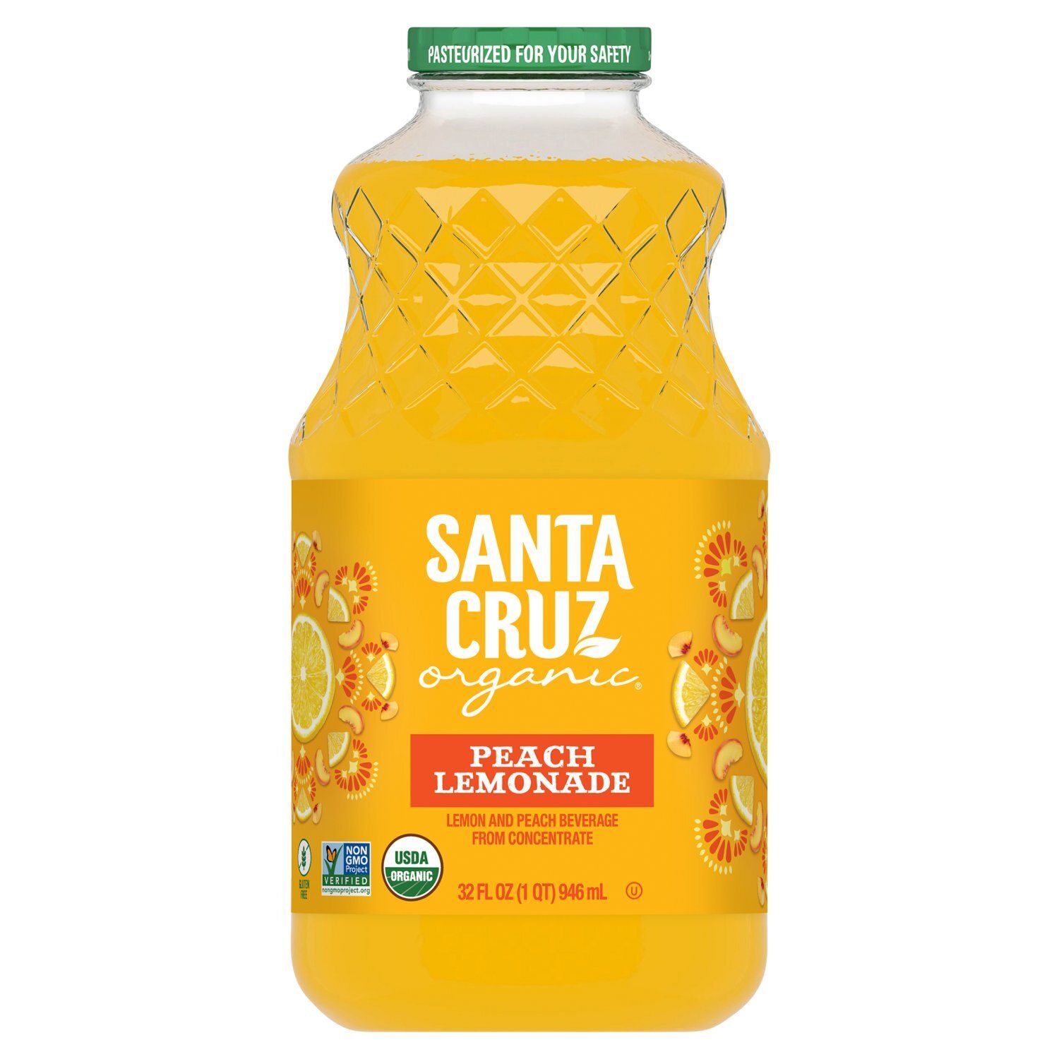 Santa Cruz Organic Peach Lemonade Beverage, 32 fl oz