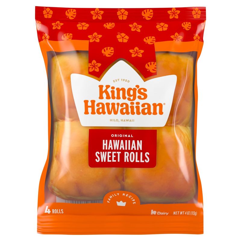 King's Hawaiian Original Hawaiian Sweet Rolls, 4 count, 4 oz
