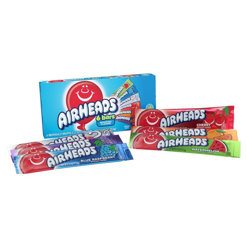 Airheads Assorted Flavors Candy, 0.55 oz, 6 count