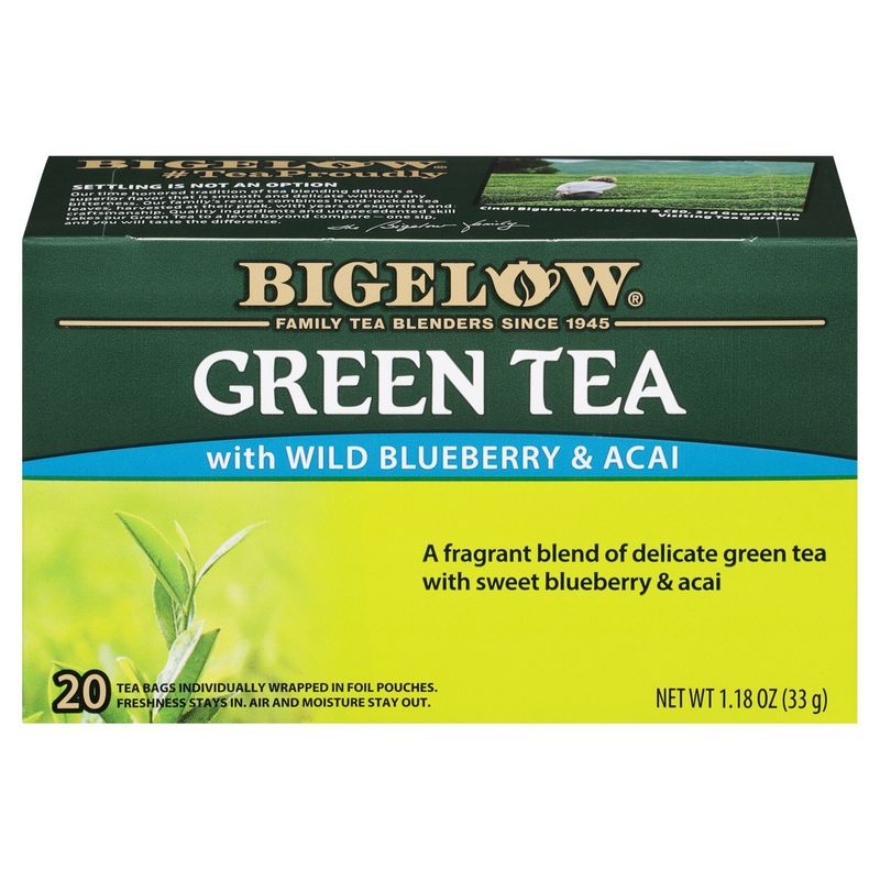 Bigelow Green with Wild Blueberry &amp; Acai Tea Bags, 20 count, 1.18 oz