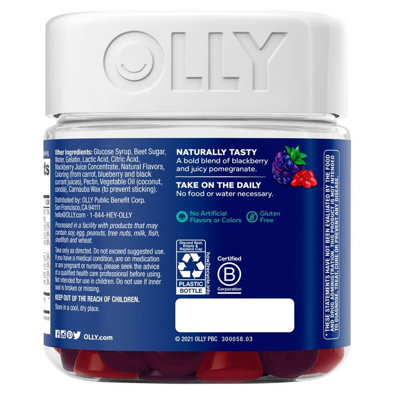 Olly The Perfect Men's Multi Blackberry Blitz Dietary Supplement, 90 count