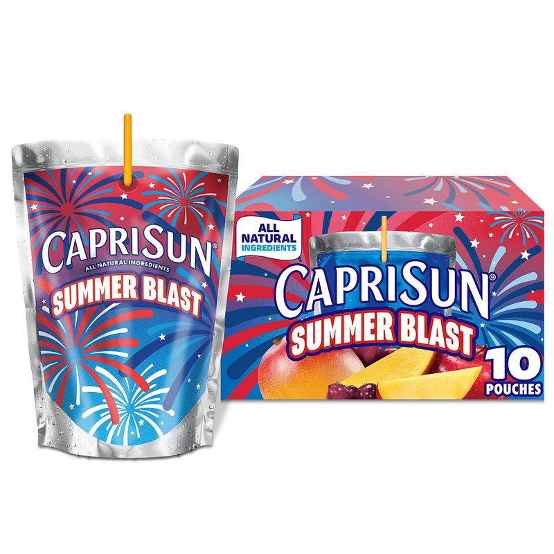 Capri Sun Summer Blast Passion Fruit Mango Flavored Juice Drink Blend, 6 fl oz, 10 count