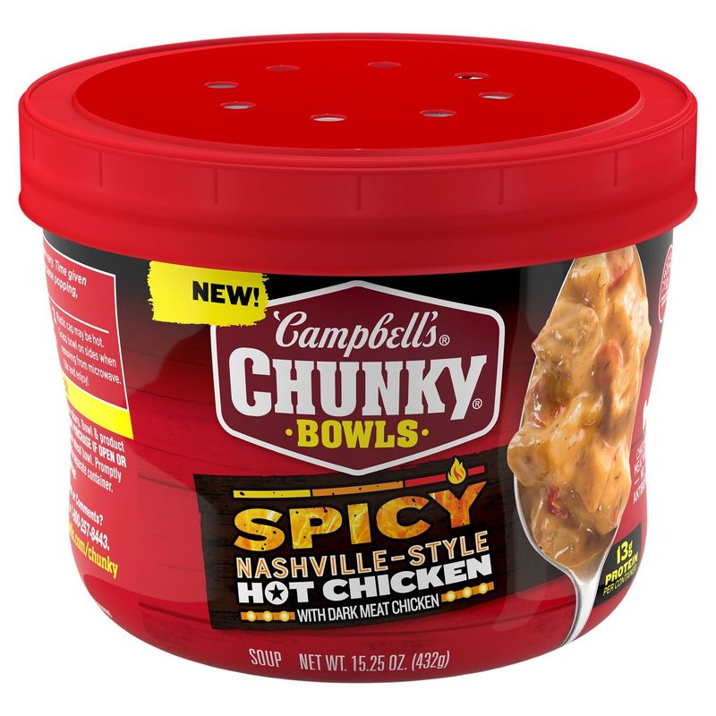 Campbell's Chunky Bowls Spicy Nashville-Style Hot Chicken Soup, 15.25 oz