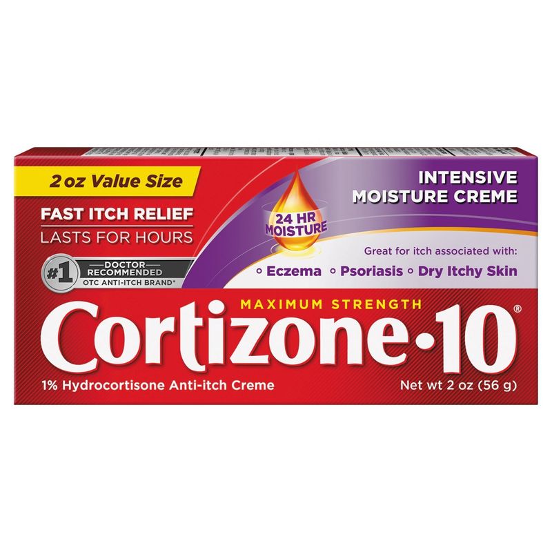 Cortizone-10 Maximum Strength Intensive Moisture Anti-Itch Creme Value Size, 2 oz