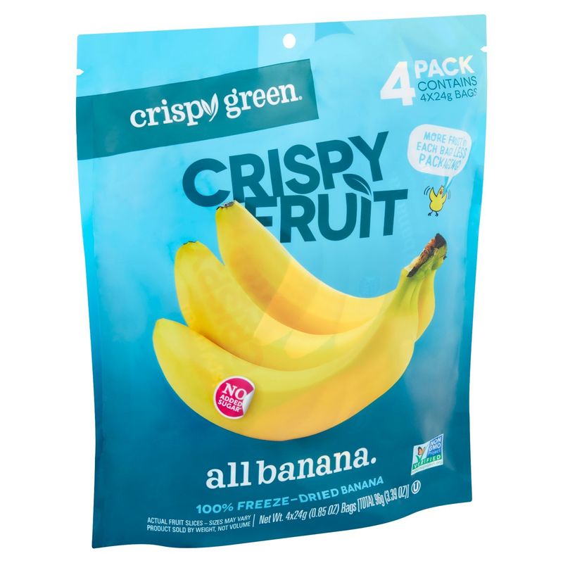 Crispy Green Crispy Fruit 100% Freeze-Dried Banana, 0.85 oz, 4 count