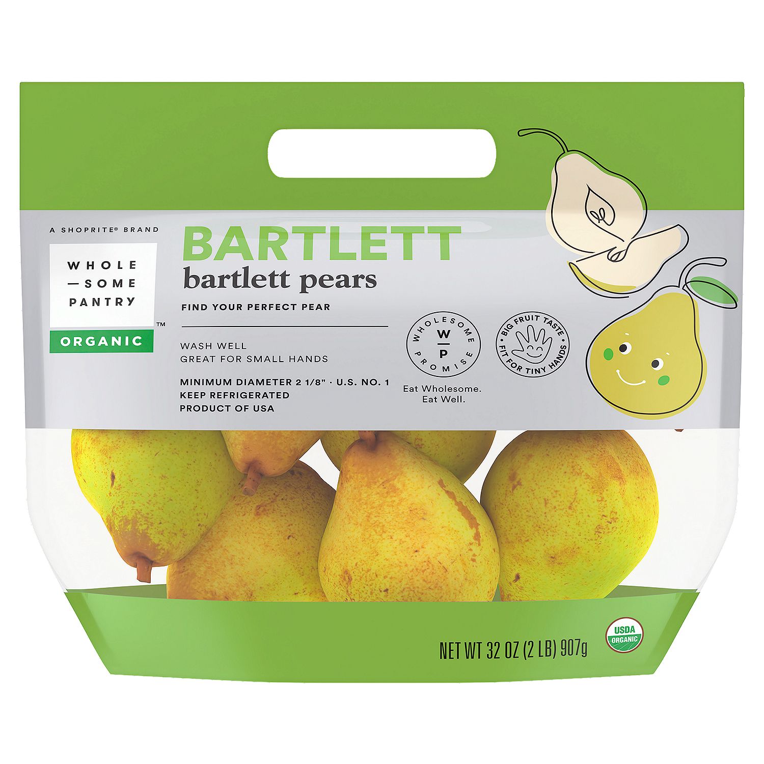 Wholesome Pantry Organic Bartlett Pears, 2 lb bag