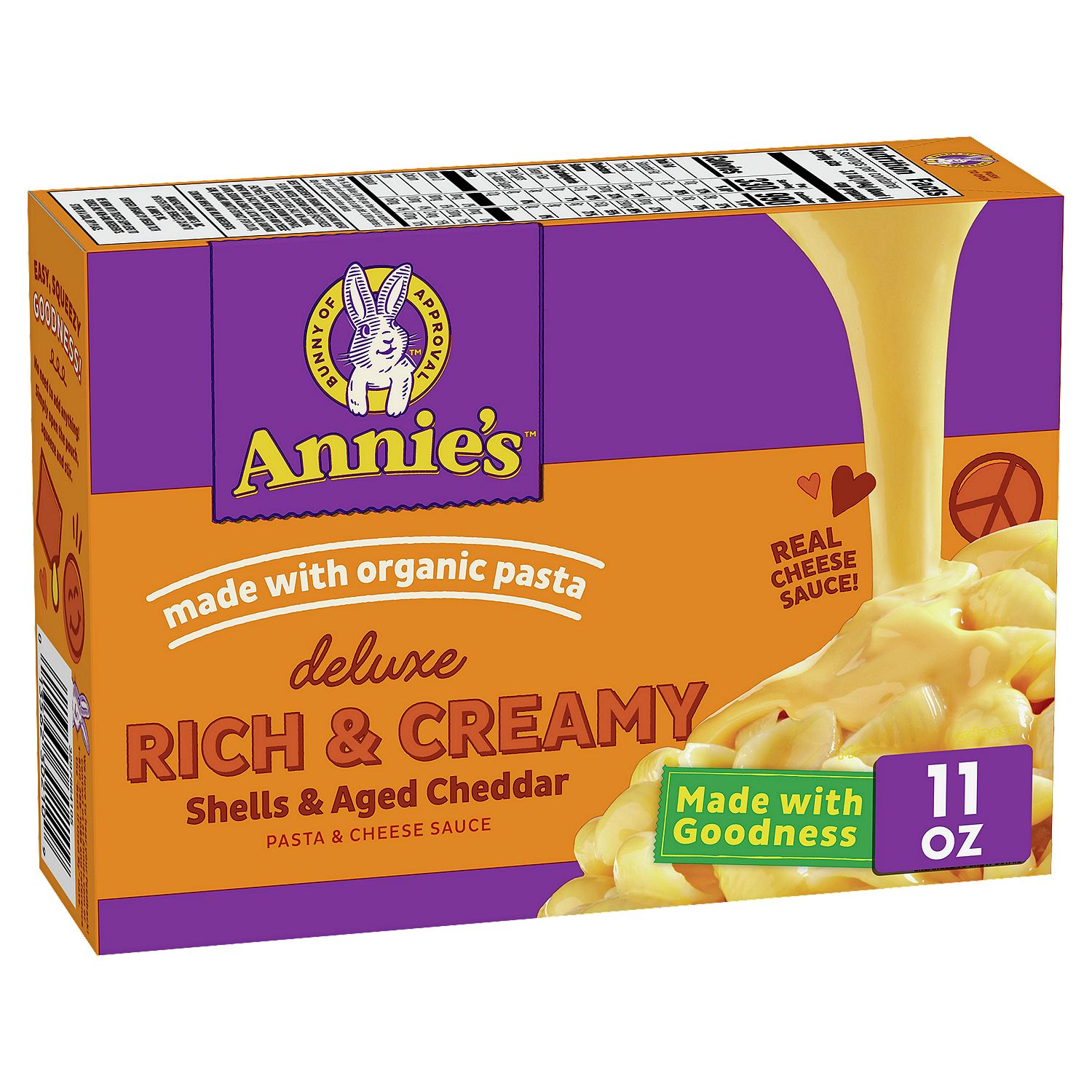Annie's Deluxe Rich &amp; Creamy Shells &amp; Aged Cheddar Pasta &amp; Cheese Sauce, 11 oz