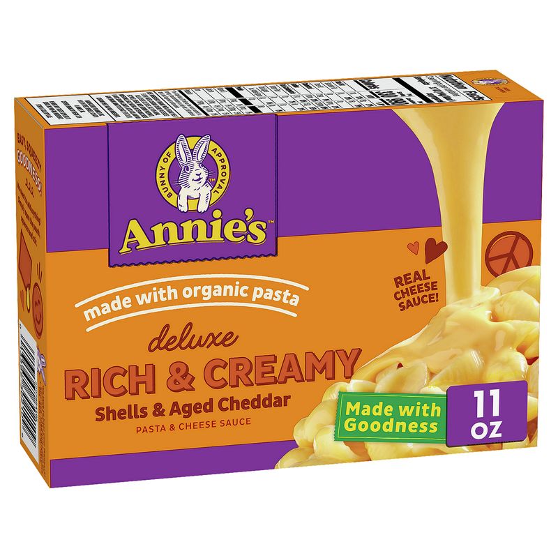 Annie's Deluxe Rich &amp; Creamy Shells &amp; Aged Cheddar Pasta &amp; Cheese Sauce, 11 oz