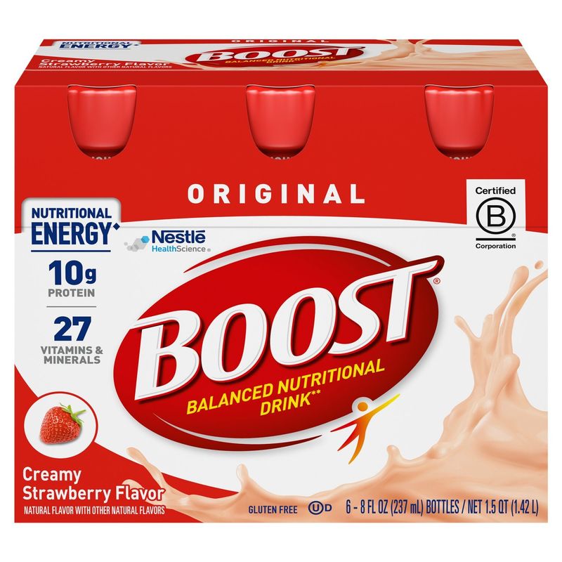 Boost Original Creamy Strawberry Flavor Balanced Nutritional Drink, 8 fl oz, 6 count