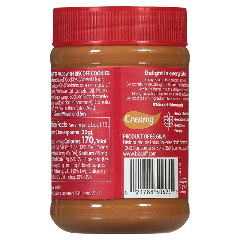 Lotus Biscoff Creamy Cookie Butter, 14.1 oz