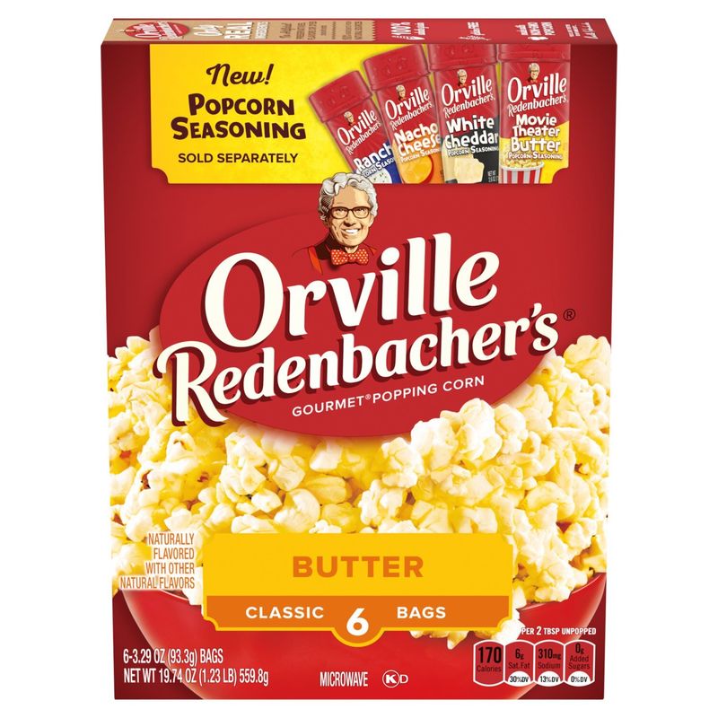 Orville Redenbacher's Butter Gourmet Popping Corn, 3.29 oz, 6 count