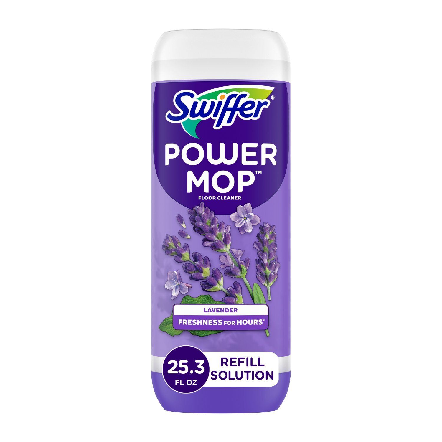 Swiffer Power Mop Refill Solution, Tile, Vinyl, Laminate, Wood, Floor Cleaner, Lavender, 25.3oz