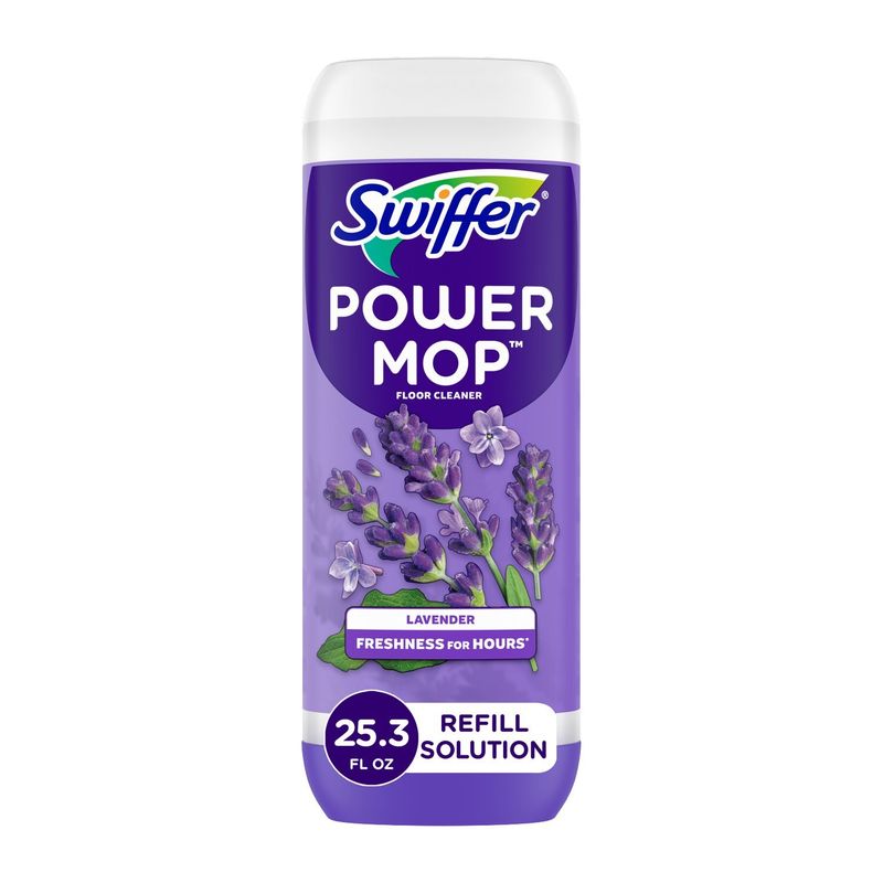 Swiffer Power Mop Refill Solution, Tile, Vinyl, Laminate, Wood, Floor Cleaner, Lavender, 25.3oz