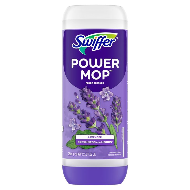 Swiffer Power Mop Refill Solution, Tile, Vinyl, Laminate, Wood, Floor Cleaner, Lavender, 25.3oz