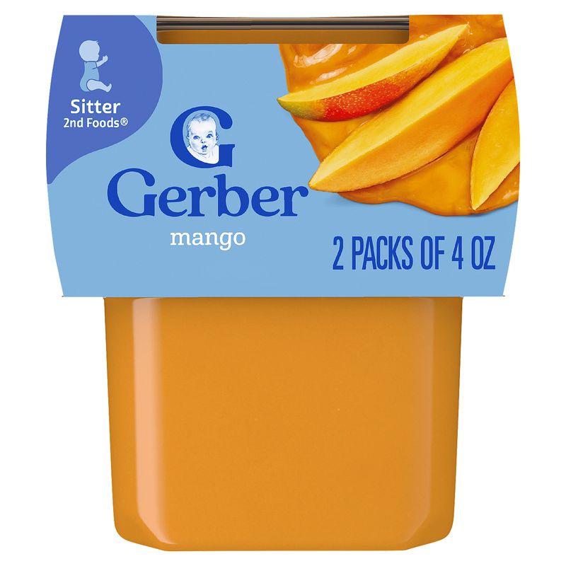 Gerber 2nd Foods Mango Baby Food, Sitter, 4 oz, 2 count
