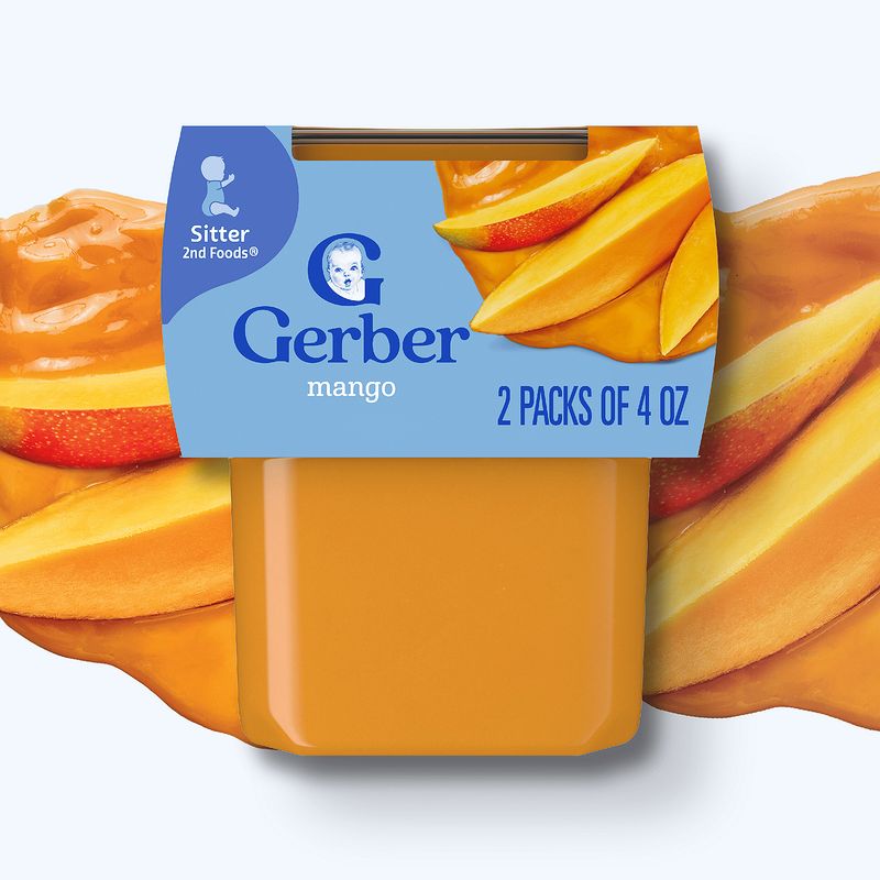 Gerber 2nd Foods Mango Baby Food, Sitter, 4 oz, 2 count