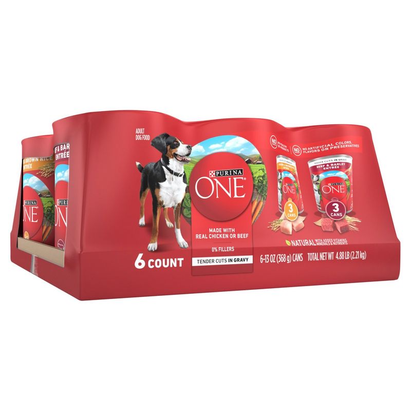Purina ONE Tender Cuts in Gravy Adult Dog Food, 13 oz, 6 count