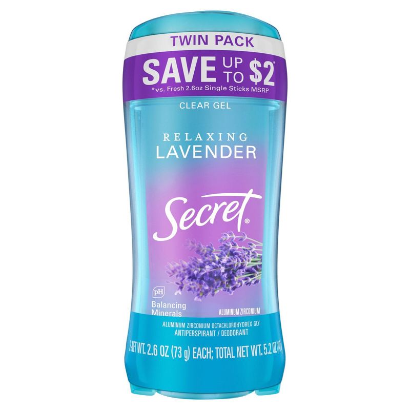 Secret Clear Gel Relaxing Lavender Antiperspirant / Deodorant, 2.6 oz