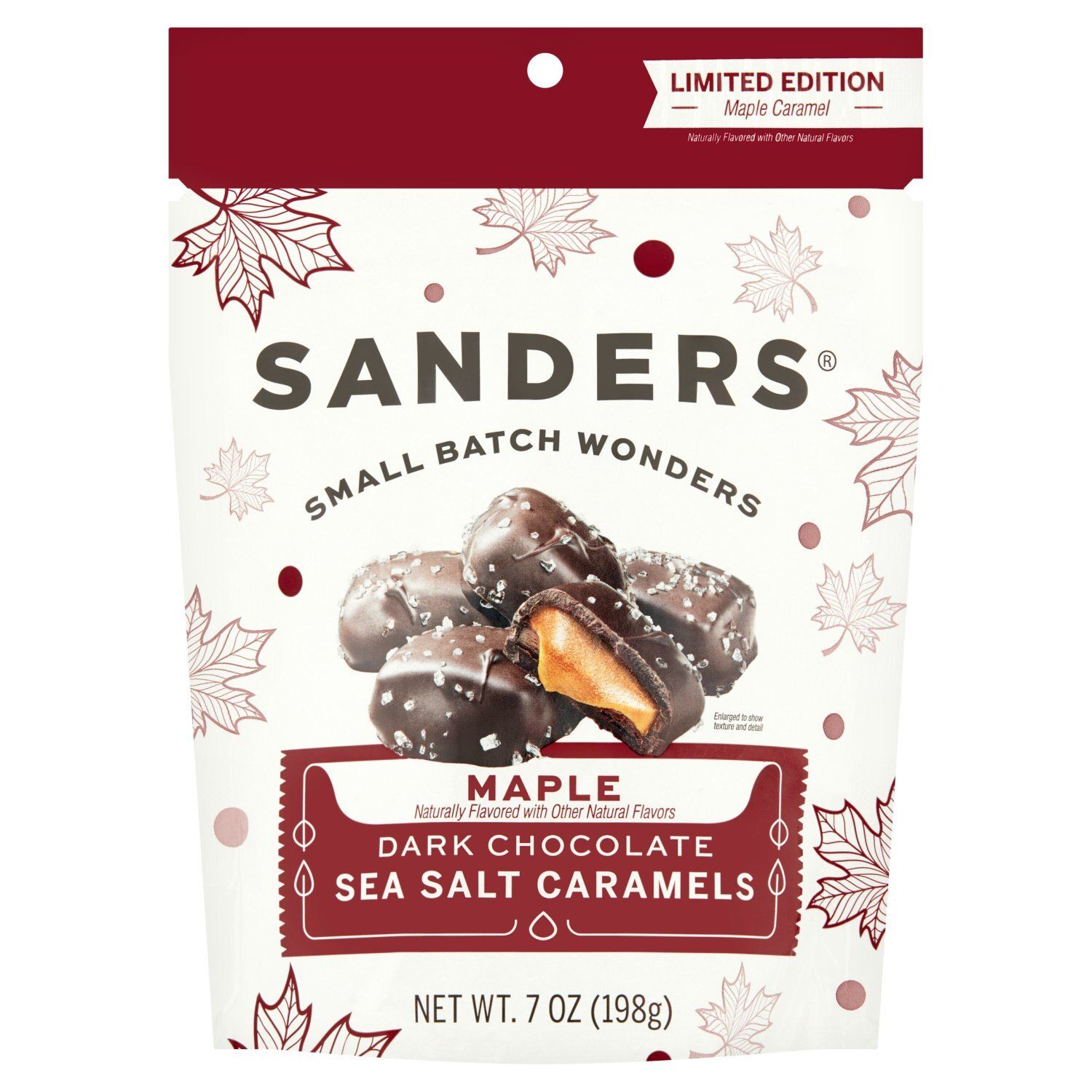 Sanders Maple Sea Salt Caramels Dark Chocolate Limited Edition, 7 oz