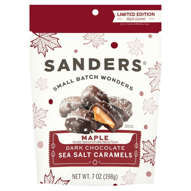 Sanders Maple Sea Salt Caramels Dark Chocolate Limited Edition, 7 oz