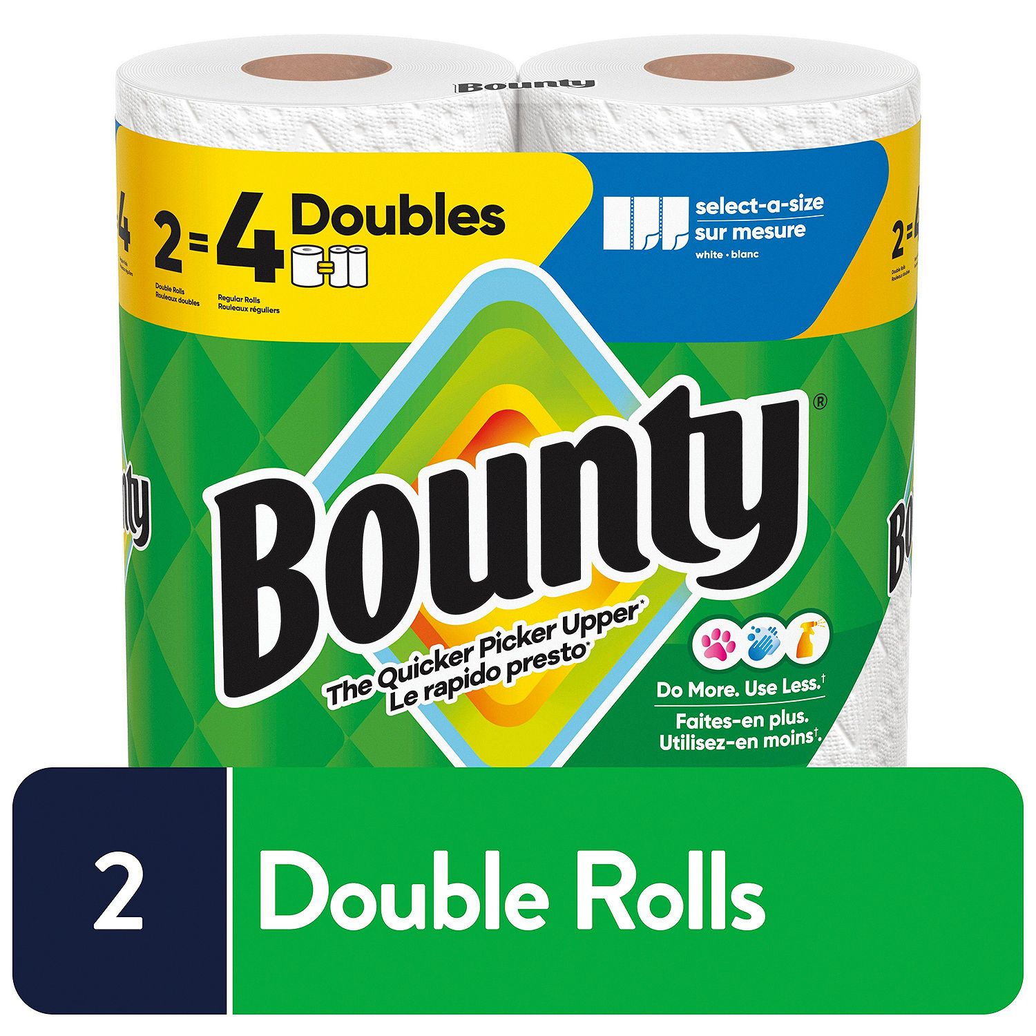 Bounty Doubles Paper Towel Rolls, 2 count