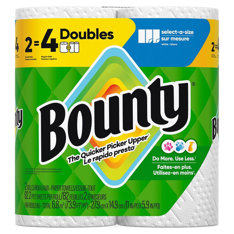 Bounty Doubles Paper Towel Rolls, 2 count