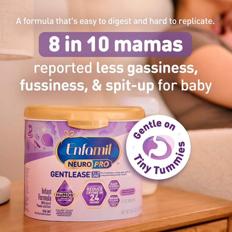 Enfamil NeuroPro Gentlease Baby Formula, Reduce Fussiness, Crying, Gas &amp; Spit-up in 24 Hrs, 19.5 Oz