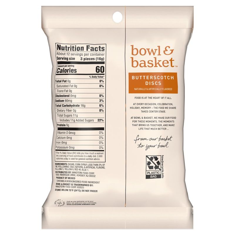 Bowl &amp; Basket Butterscotch Discs, 7 oz