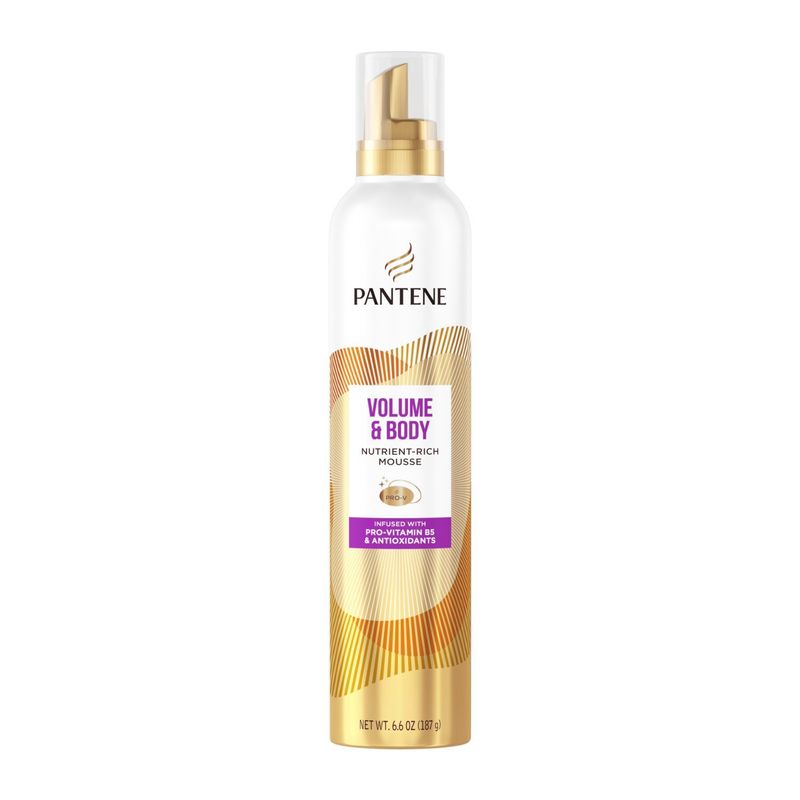 Pantene Volume and Body Mousse, Pro-V Nutrient-Rich Formula for Fullness, 6.6 oz