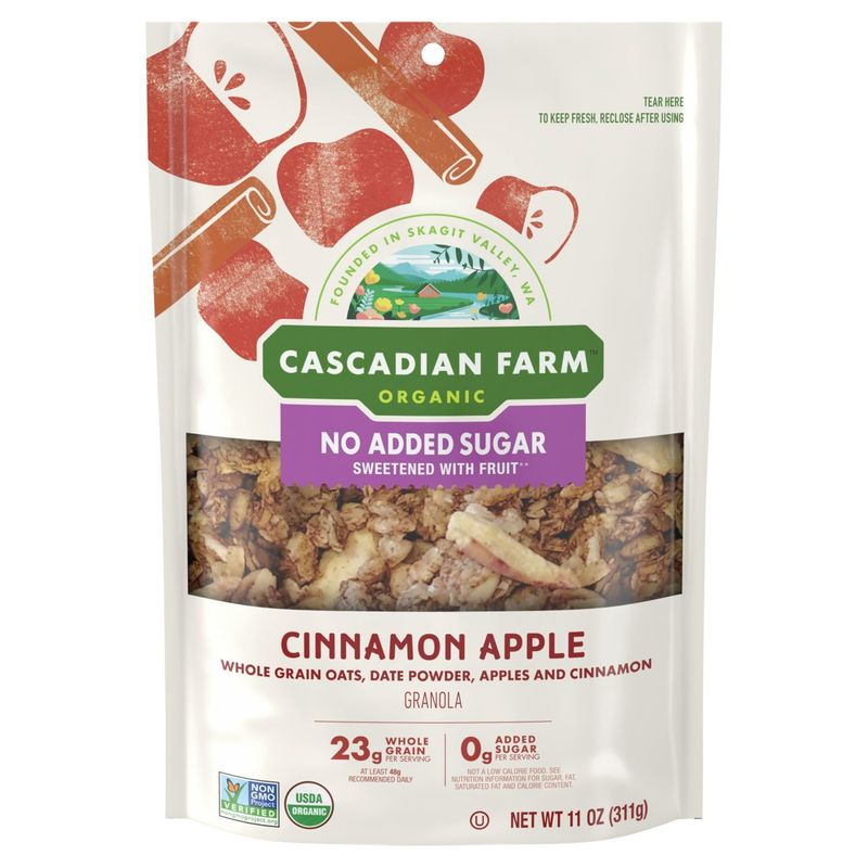 Cascadian Farm No Added Sugar Organic Cinnamon Apple Granola, 11 oz