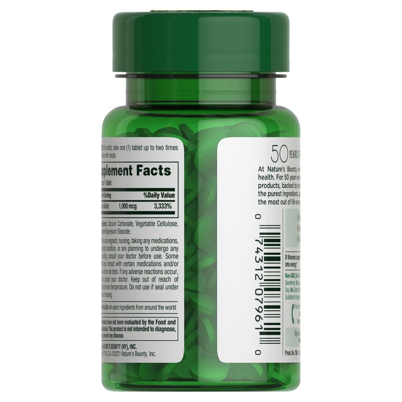Nature's Bounty Biotin Vitamin Supplements, 1000 mcg, 100 count