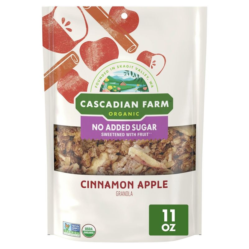 Cascadian Farm No Added Sugar Organic Cinnamon Apple Granola, 11 oz