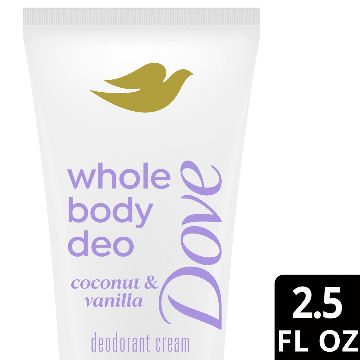Dove Whole Body Deo Coconut &amp; Vanilla Deodorant Cream, 2.5 fl oz