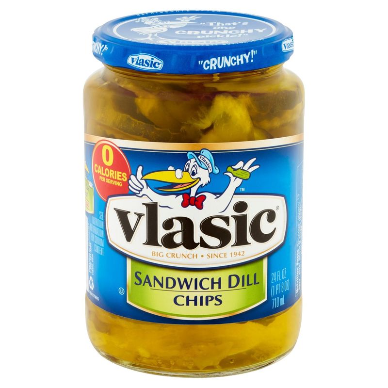 Vlasic Snack'mms Sandwich Dill Chips Pickles, 24 fl oz