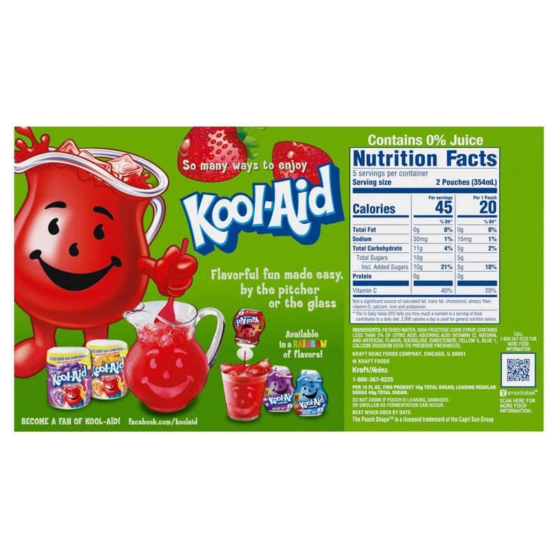 Kool-Aid Jammers Strawberry Kiwi Drink, 6 fl oz, 10 count
