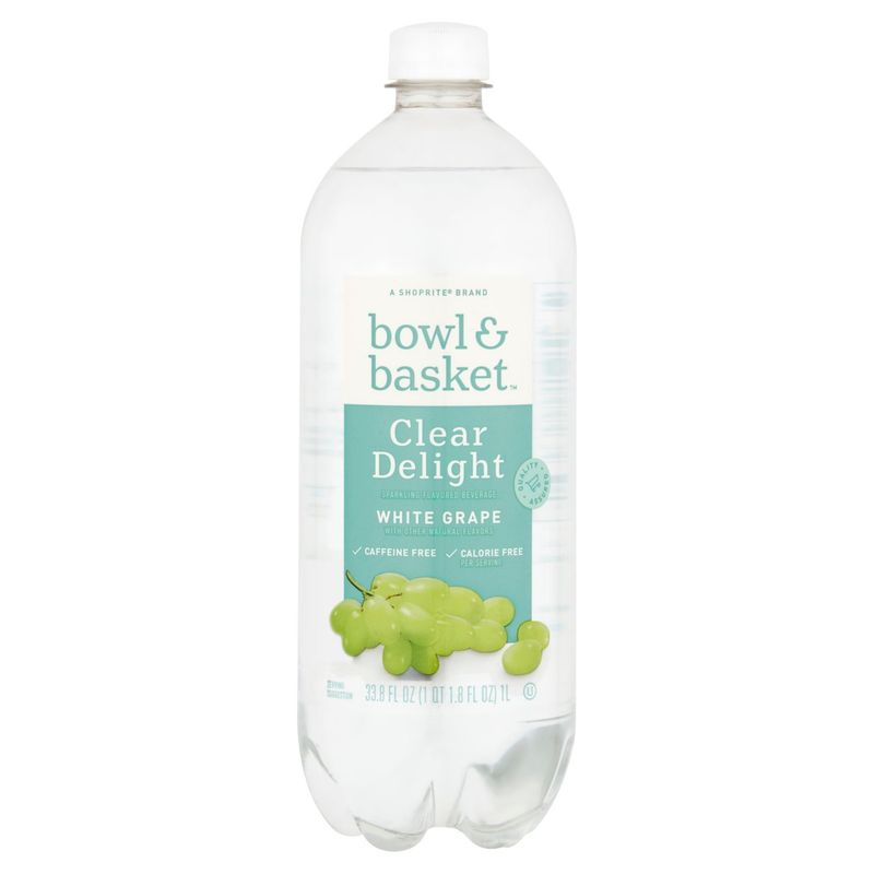 Bowl &amp; Basket White Grape Clear Delight Sparkling Flavored Beverage, 33.8 fl oz