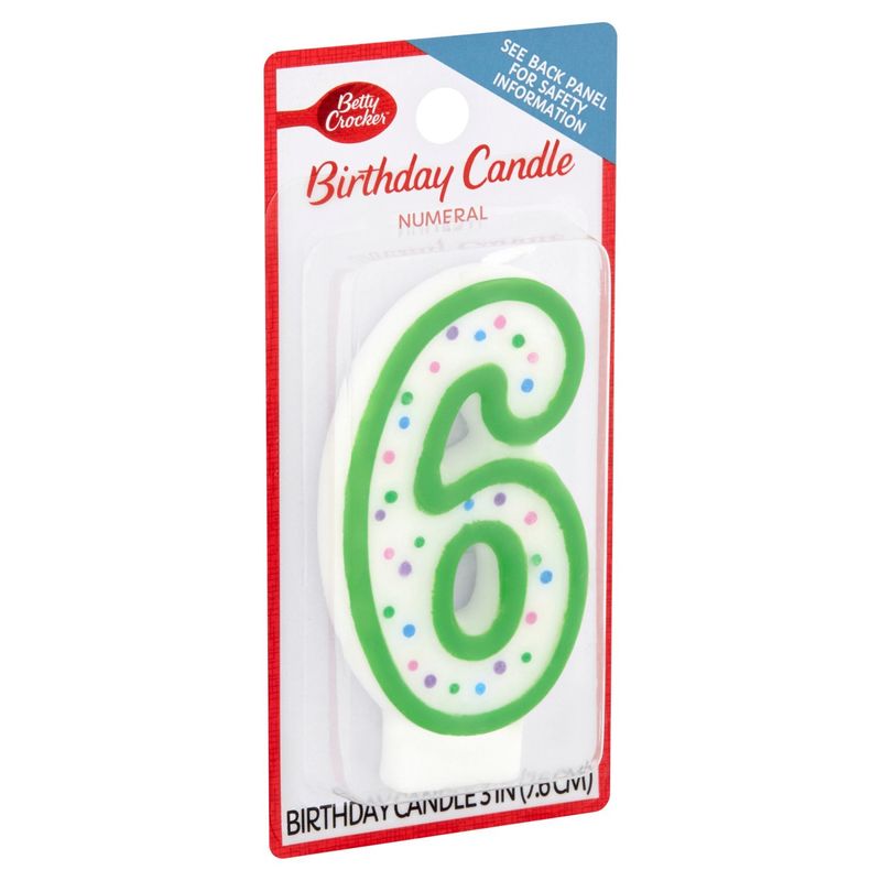 Betty Crocker Numeral 6 Birthday Candle