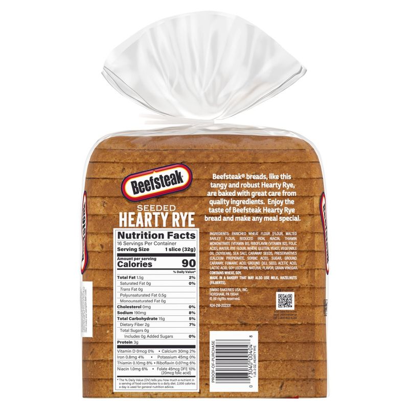 Beefsteak Seeded Hearty Rye Bread, 1 lb 2 oz