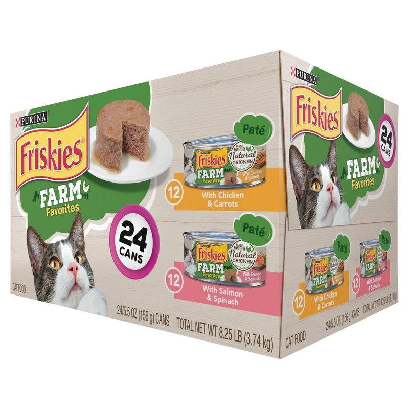 Purina Friskies Farm Favorites Paté Cat Food, 5.5 oz, 24 count